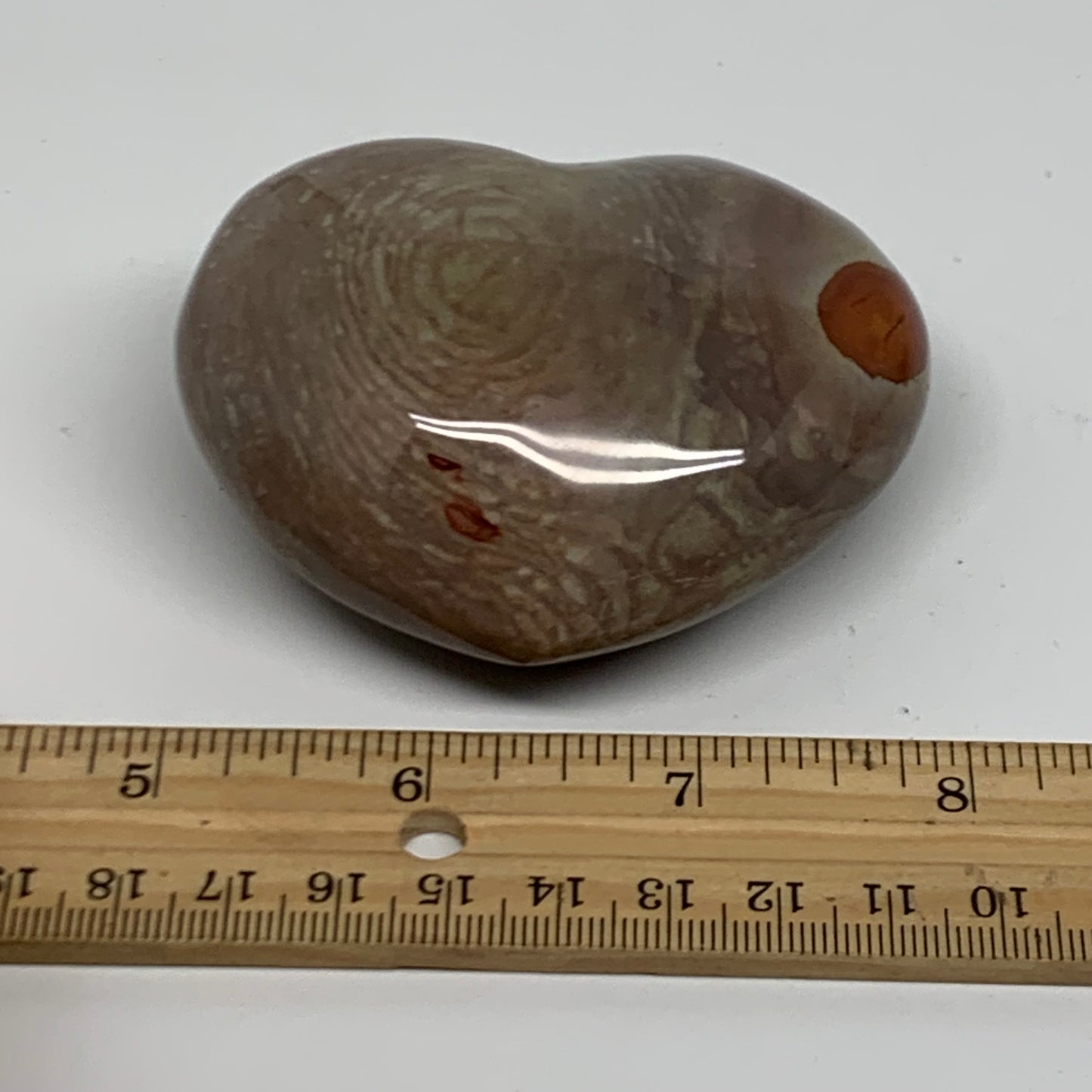 0.44 lbs, 2.4"x3"x1.3", Polychrome Jasper Heart Polished Crystal, B38061