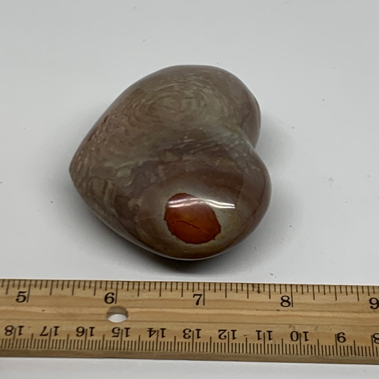 0.44 lbs, 2.4"x3"x1.3", Polychrome Jasper Heart Polished Crystal, B38061