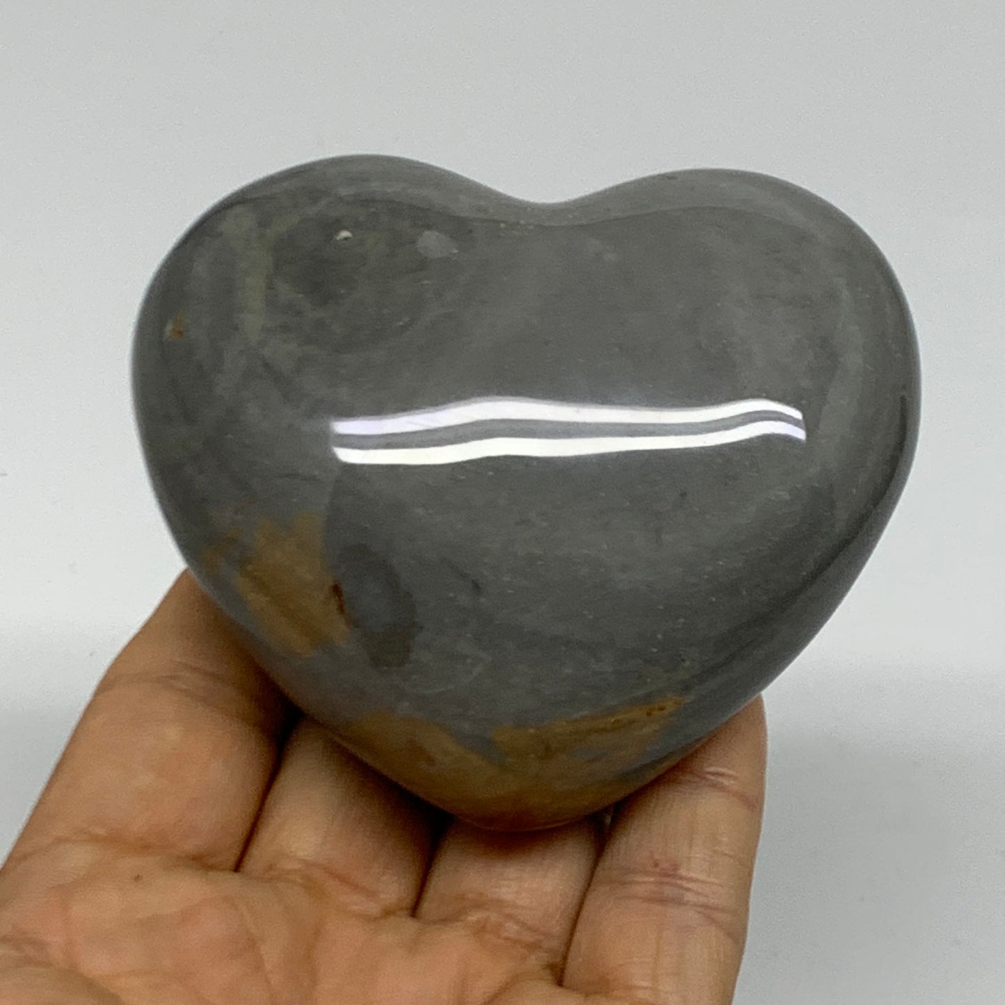 0.63 lbs, 2.9"x3.2"x1.5", Polychrome Jasper Heart Polished Crystal, B38062