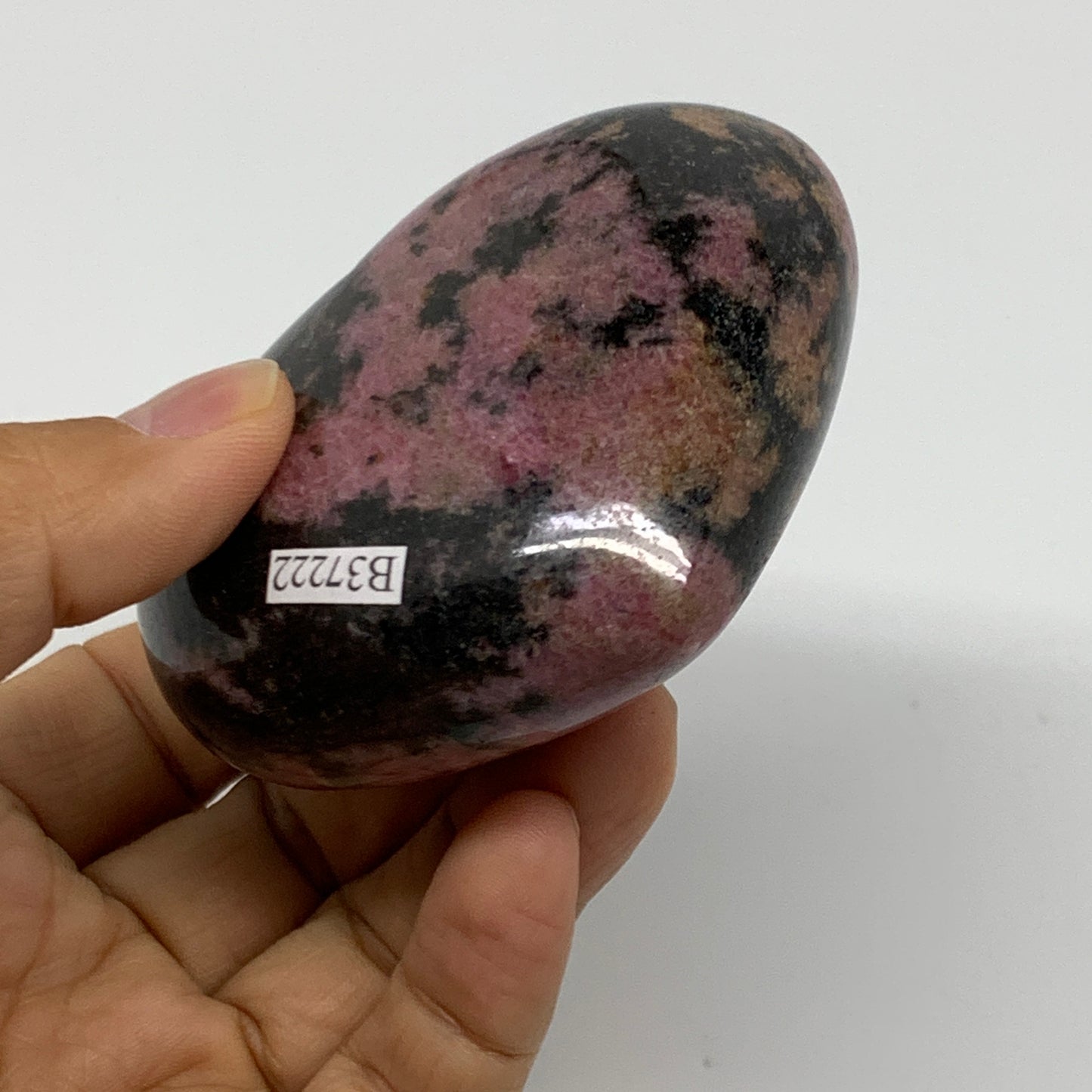0.70 lbs, 2.7"x3"x1.4", Natural Rhodonite Heart Polished Crystal, B37222