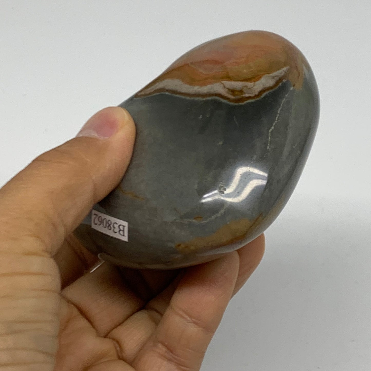 0.63 lbs, 2.9"x3.2"x1.5", Polychrome Jasper Heart Polished Crystal, B38062