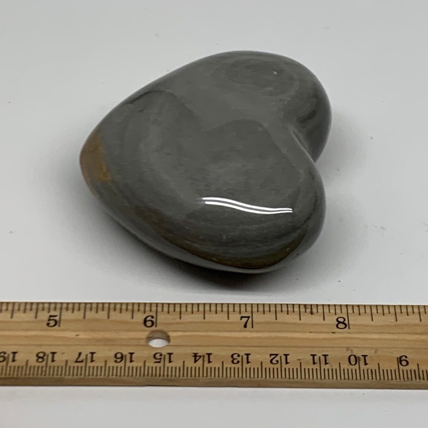 0.63 lbs, 2.9"x3.2"x1.5", Polychrome Jasper Heart Polished Crystal, B38062