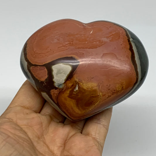 0.81 lbs, 3"x3.5"x1.7", Polychrome Jasper Heart Polished Crystal, B38063