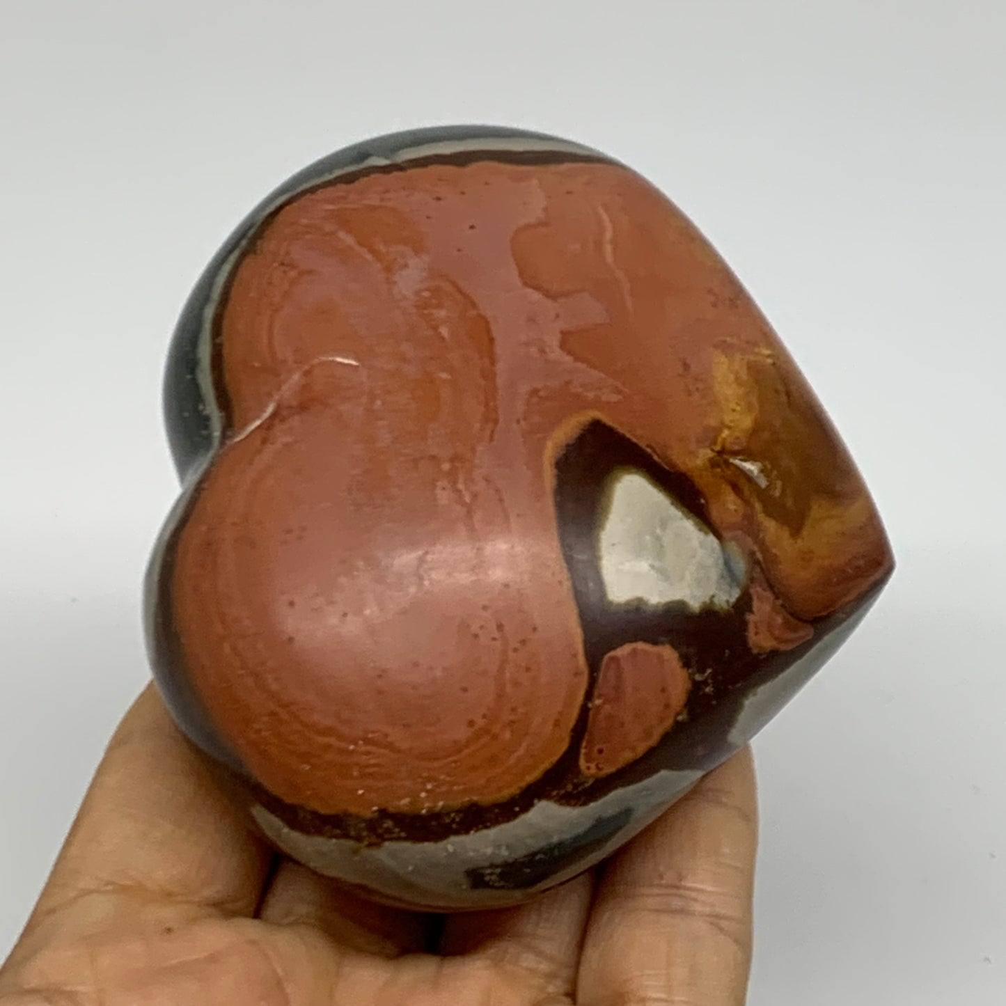 0.81 lbs, 3"x3.5"x1.7", Polychrome Jasper Heart Polished Crystal, B38063