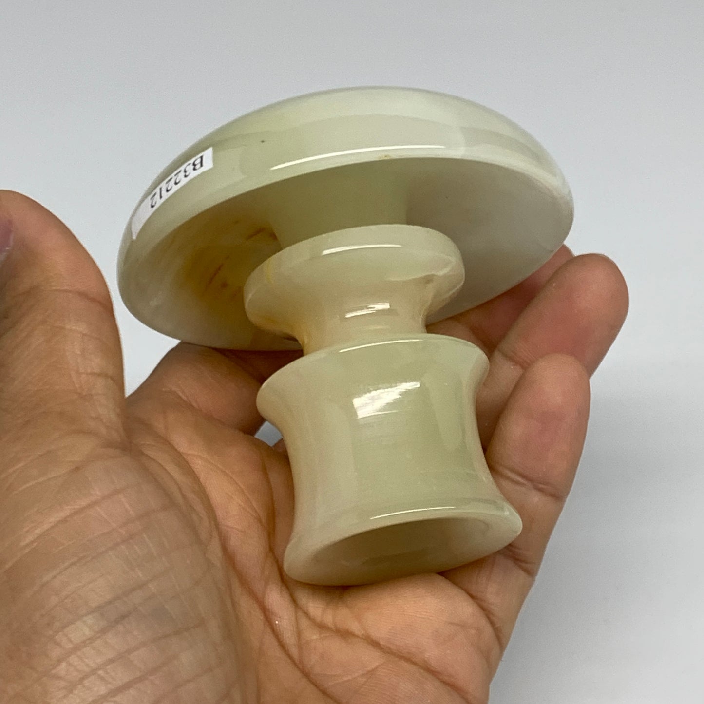 193g, 2.6"x1.4"x2.9", Natural Green Onyx Candle Holder Gemstone Hand Carved, B32