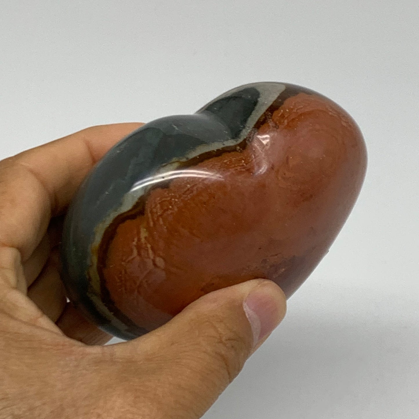 0.81 lbs, 3"x3.5"x1.7", Polychrome Jasper Heart Polished Crystal, B38063