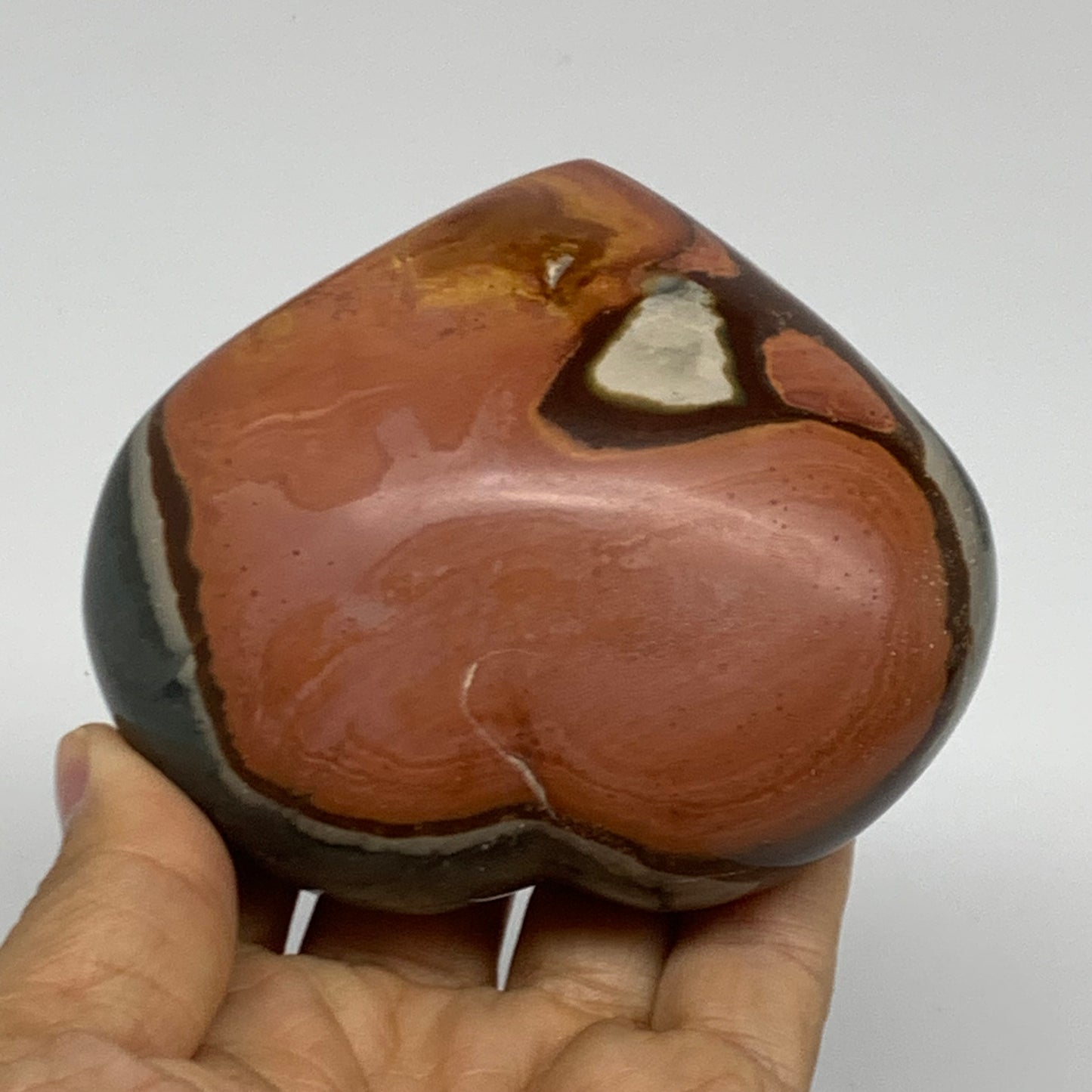 0.81 lbs, 3"x3.5"x1.7", Polychrome Jasper Heart Polished Crystal, B38063