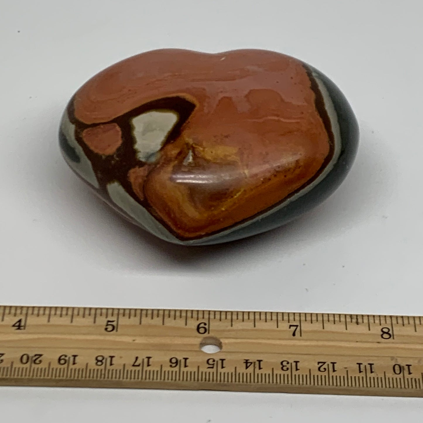 0.81 lbs, 3"x3.5"x1.7", Polychrome Jasper Heart Polished Crystal, B38063