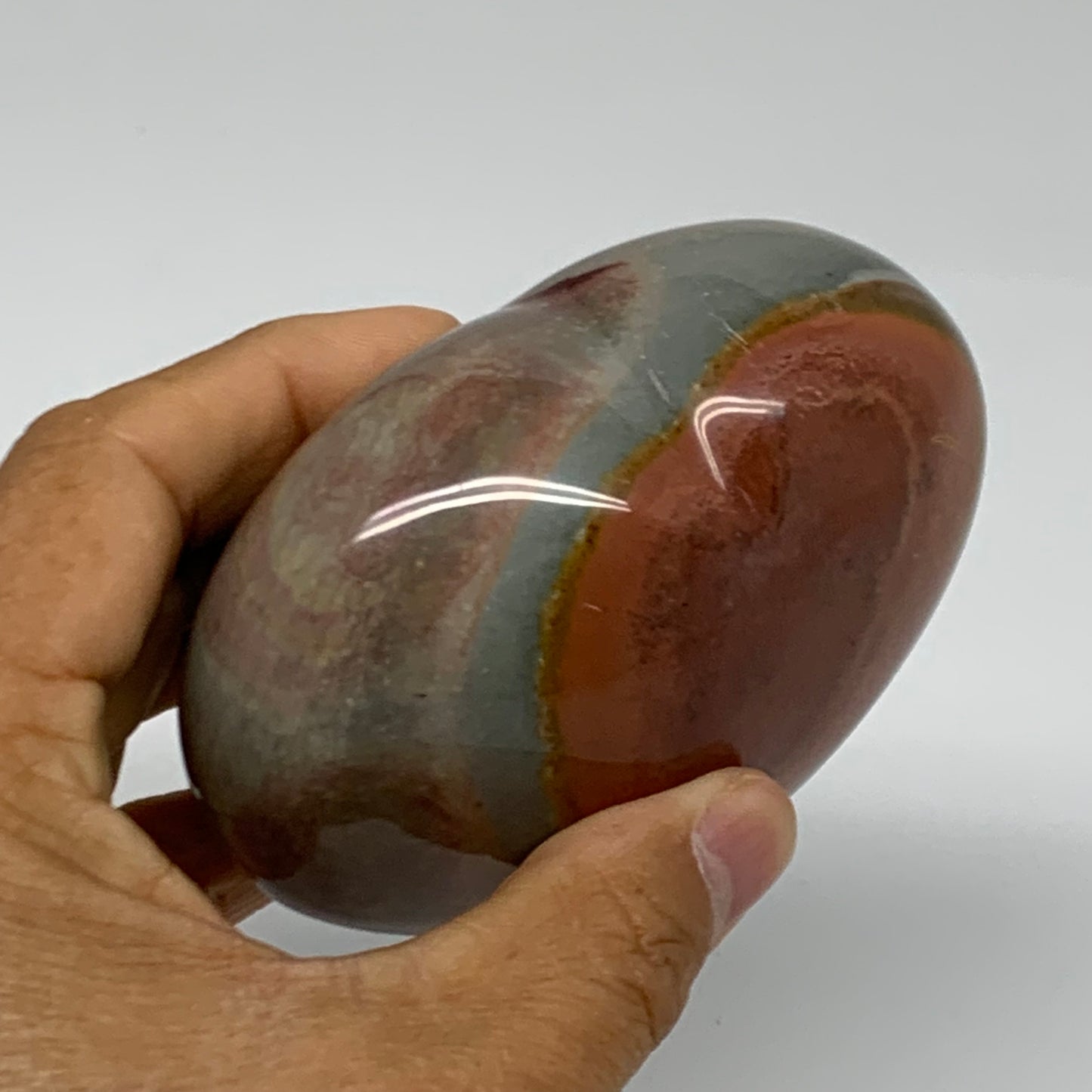 0.91 lbs, 3.2"x3.5"x1.8", Polychrome Jasper Heart Polished Crystal, B38064