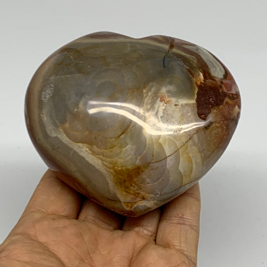 0.92 lbs, 3.3"x3.5"x1.9", Polychrome Jasper Heart Polished Crystal, B38065