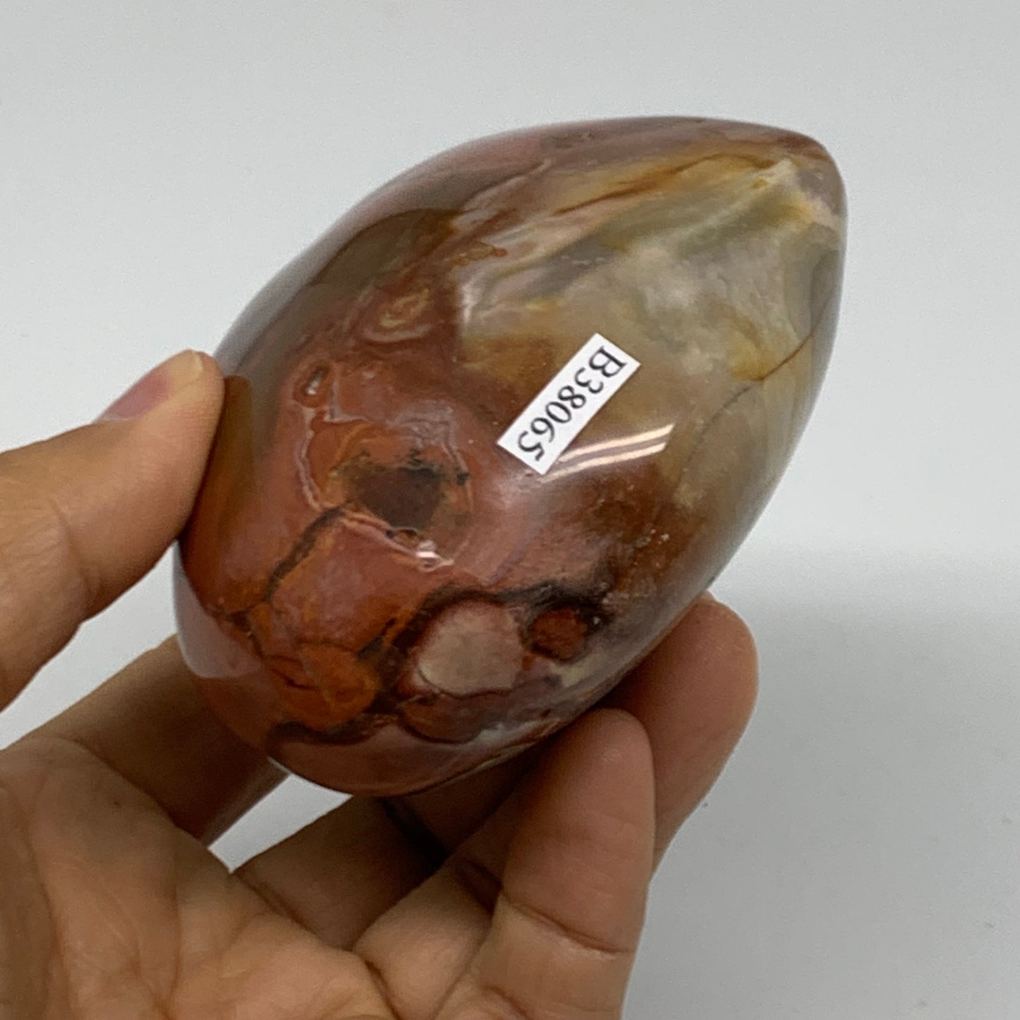0.92 lbs, 3.3"x3.5"x1.9", Polychrome Jasper Heart Polished Crystal, B38065