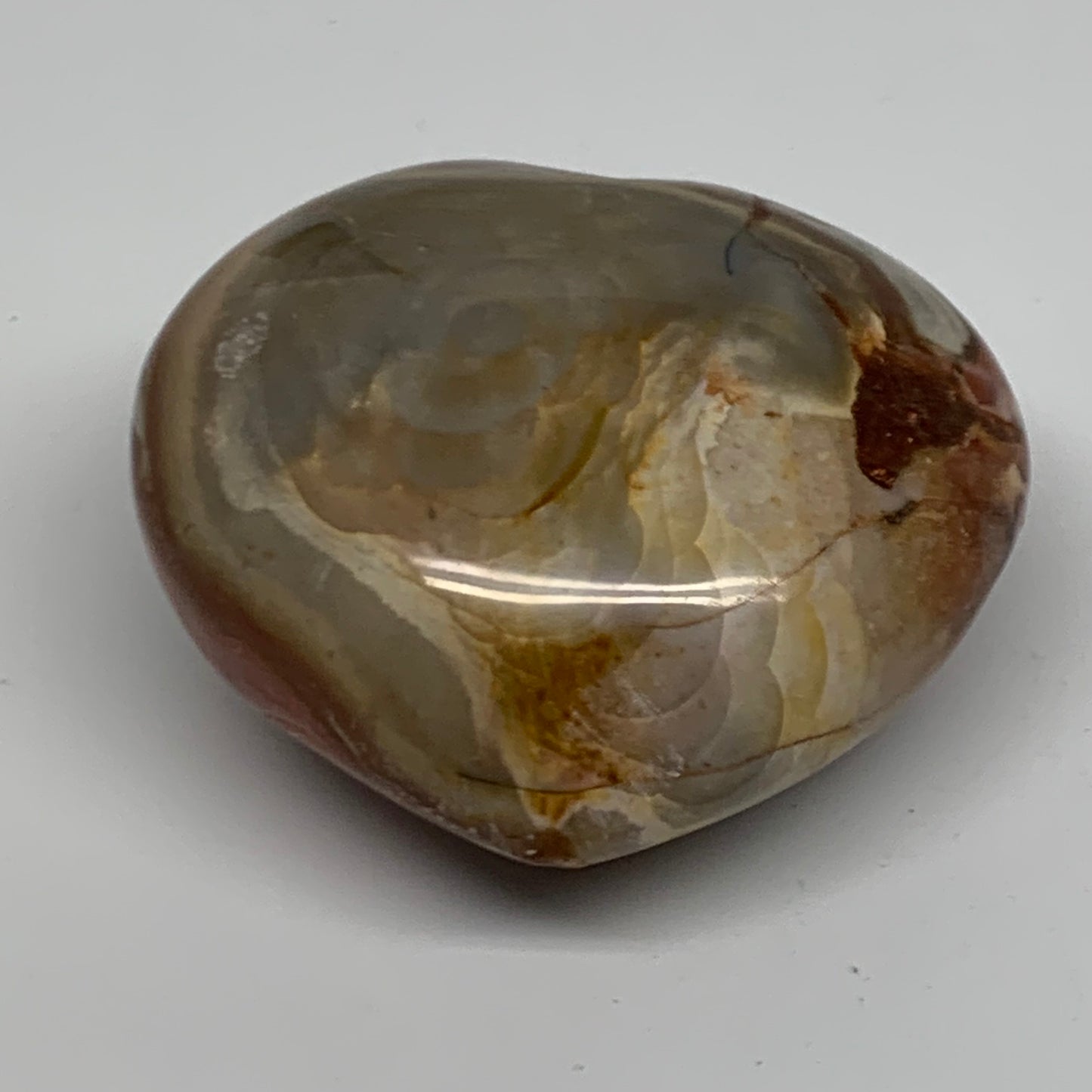 0.92 lbs, 3.3"x3.5"x1.9", Polychrome Jasper Heart Polished Crystal, B38065