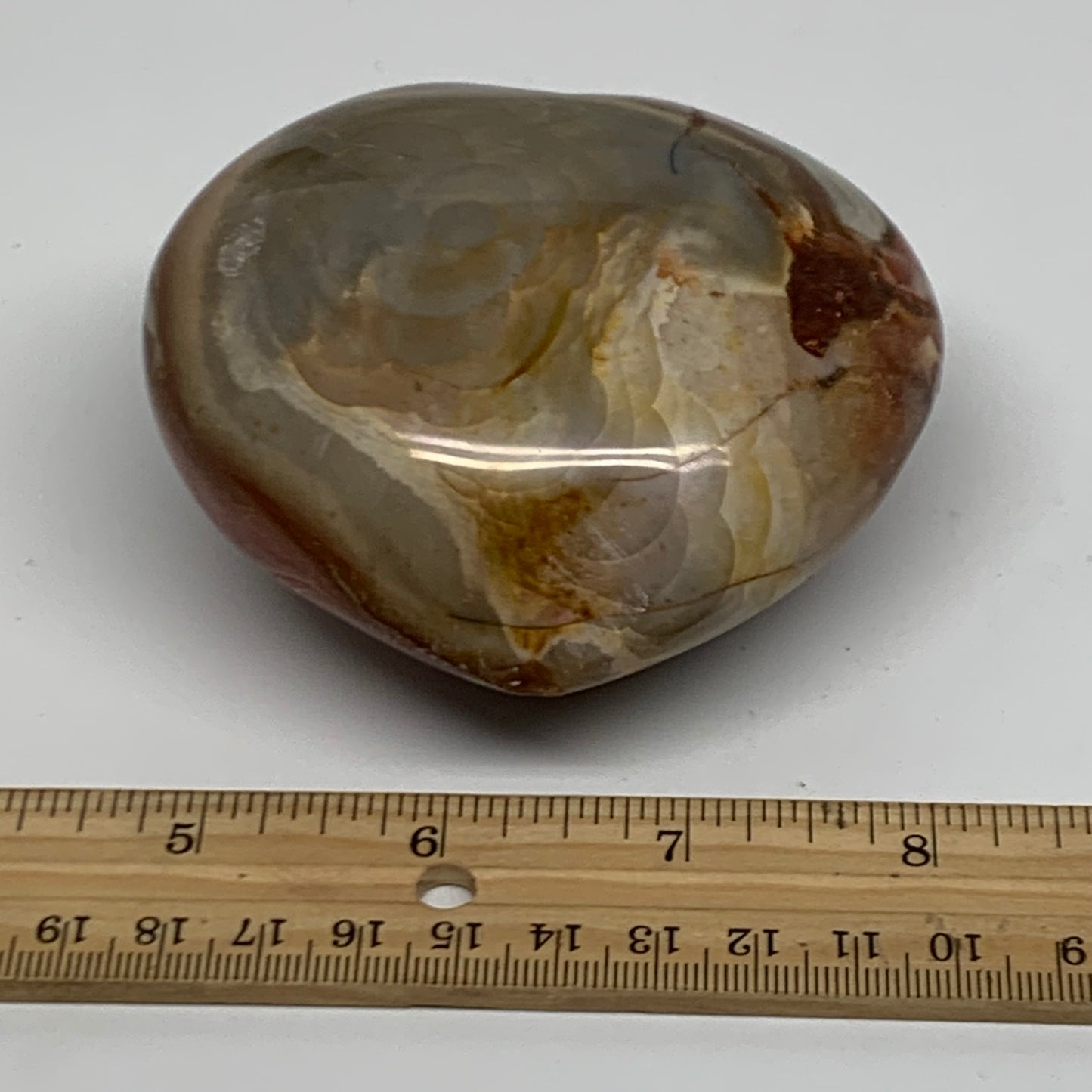 0.92 lbs, 3.3"x3.5"x1.9", Polychrome Jasper Heart Polished Crystal, B38065