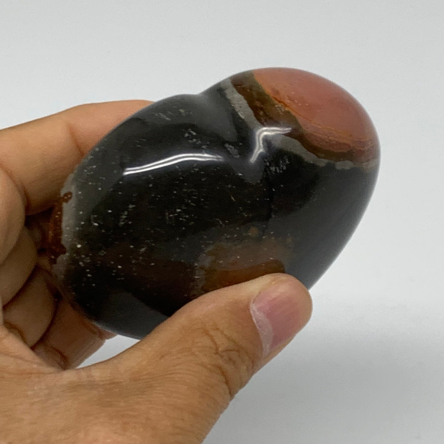 0.50 lbs, 2.7"x3"x1.4", Polychrome Jasper Heart Polished Crystal, B38066