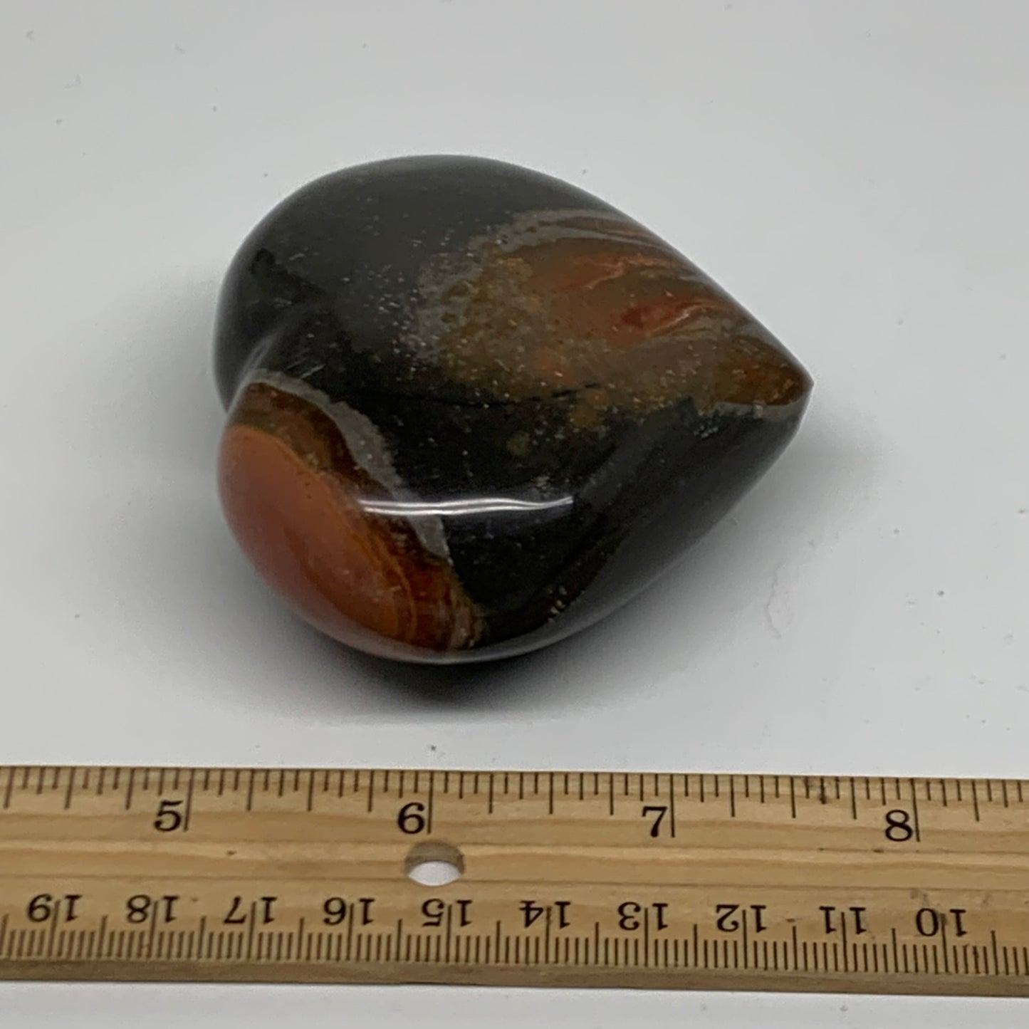 0.50 lbs, 2.7"x3"x1.4", Polychrome Jasper Heart Polished Crystal, B38066