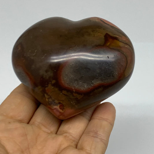 0.60 lbs, 2.6"x3"x1.7", Polychrome Jasper Heart Polished Crystal, B38067