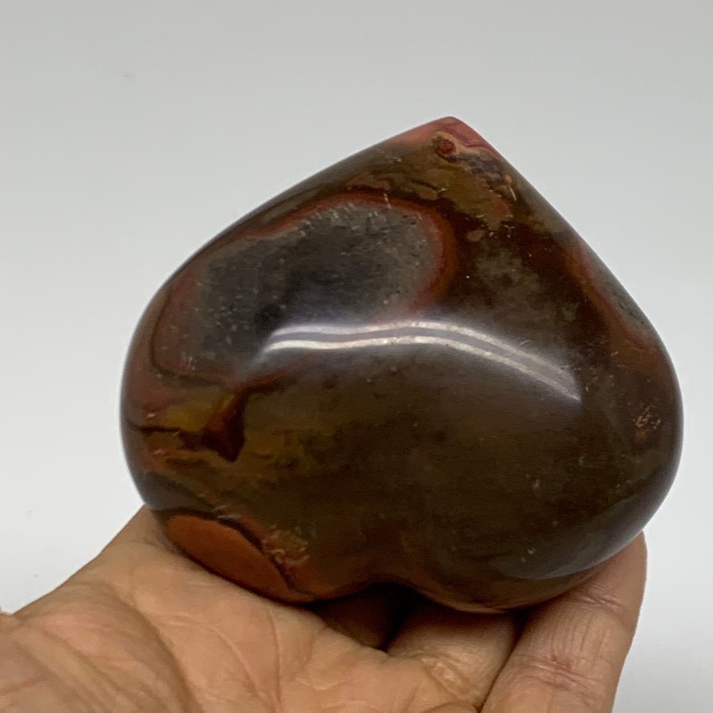 0.60 lbs, 2.6"x3"x1.7", Polychrome Jasper Heart Polished Crystal, B38067