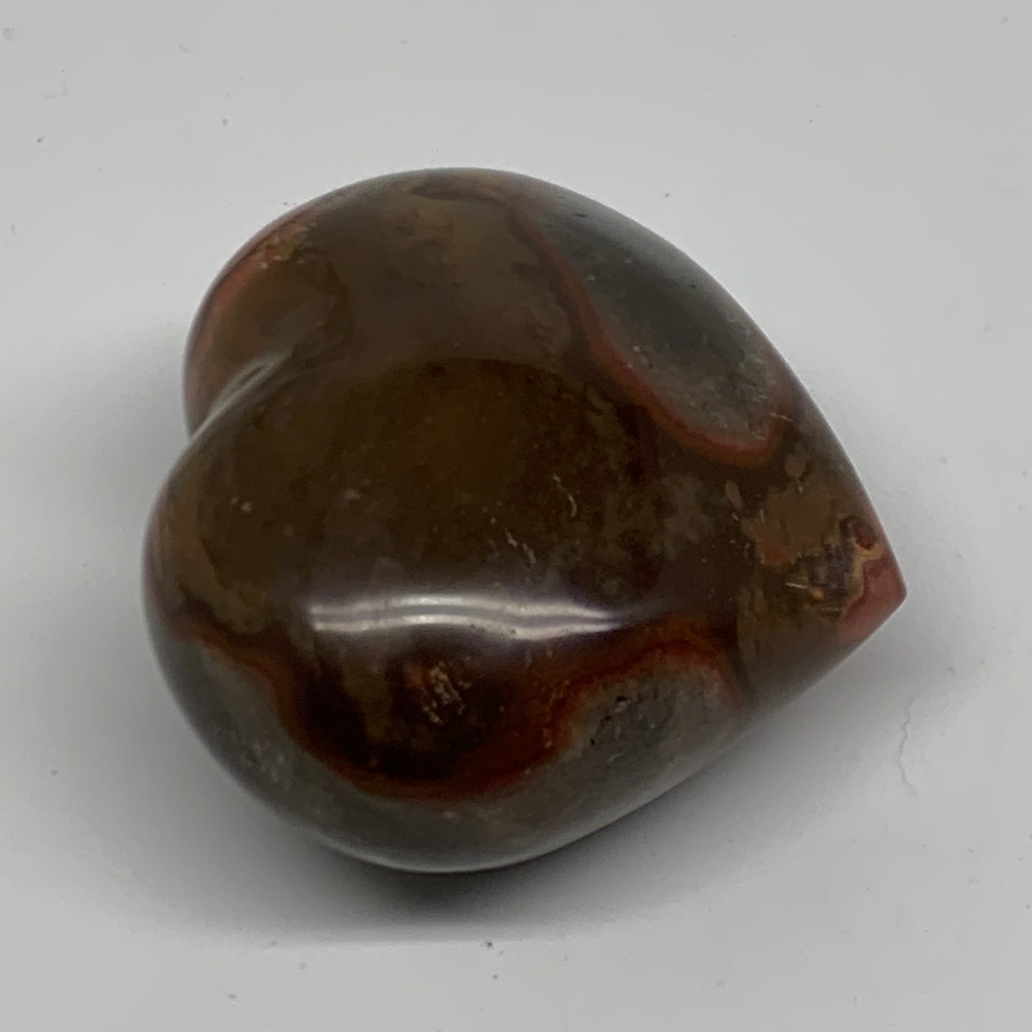 0.60 lbs, 2.6"x3"x1.7", Polychrome Jasper Heart Polished Crystal, B38067
