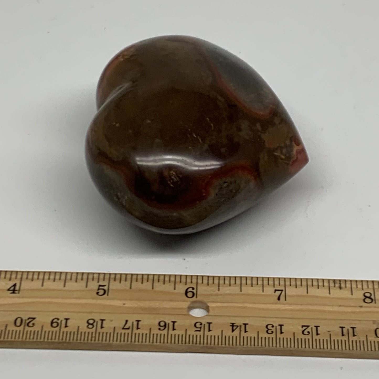 0.60 lbs, 2.6"x3"x1.7", Polychrome Jasper Heart Polished Crystal, B38067