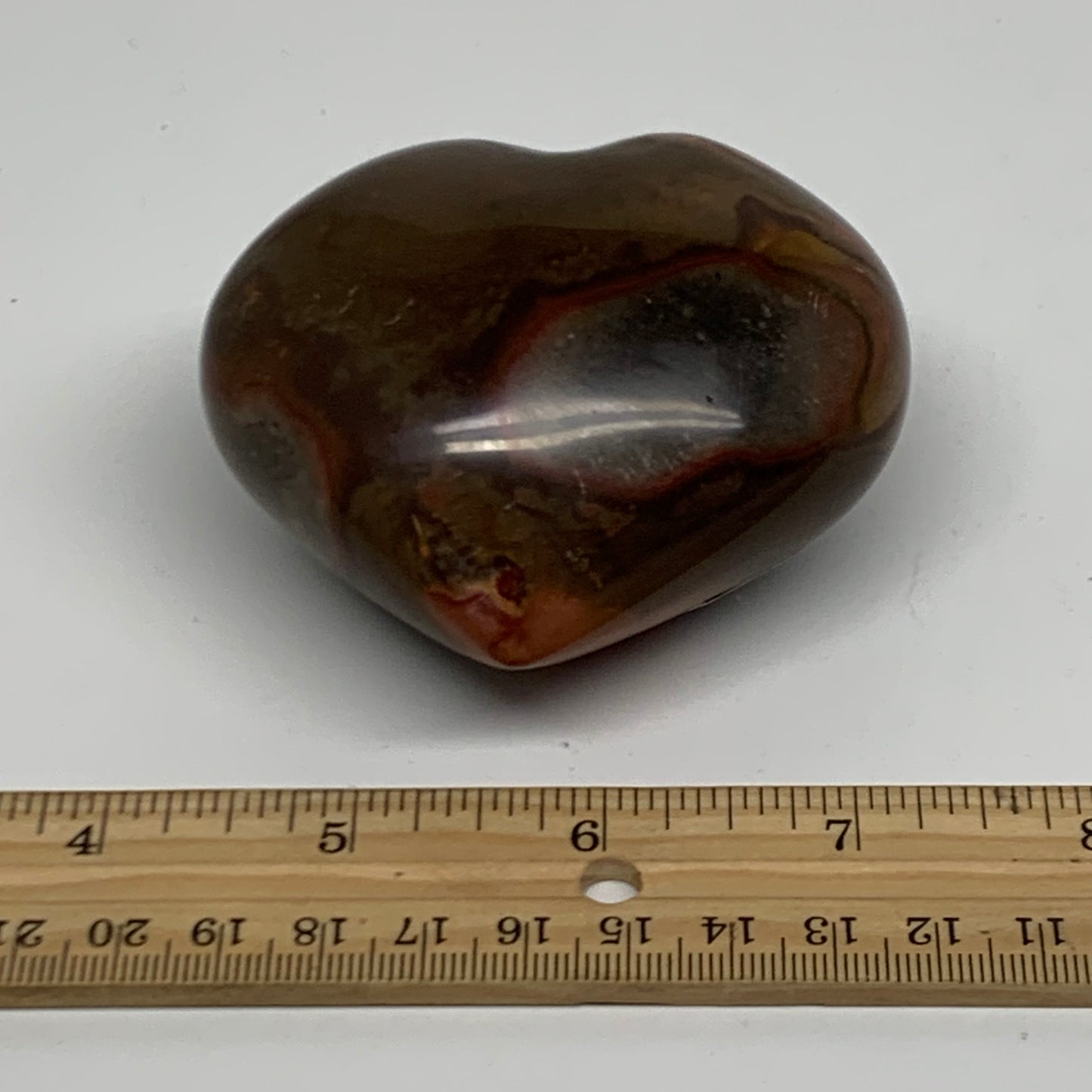 0.60 lbs, 2.6"x3"x1.7", Polychrome Jasper Heart Polished Crystal, B38067