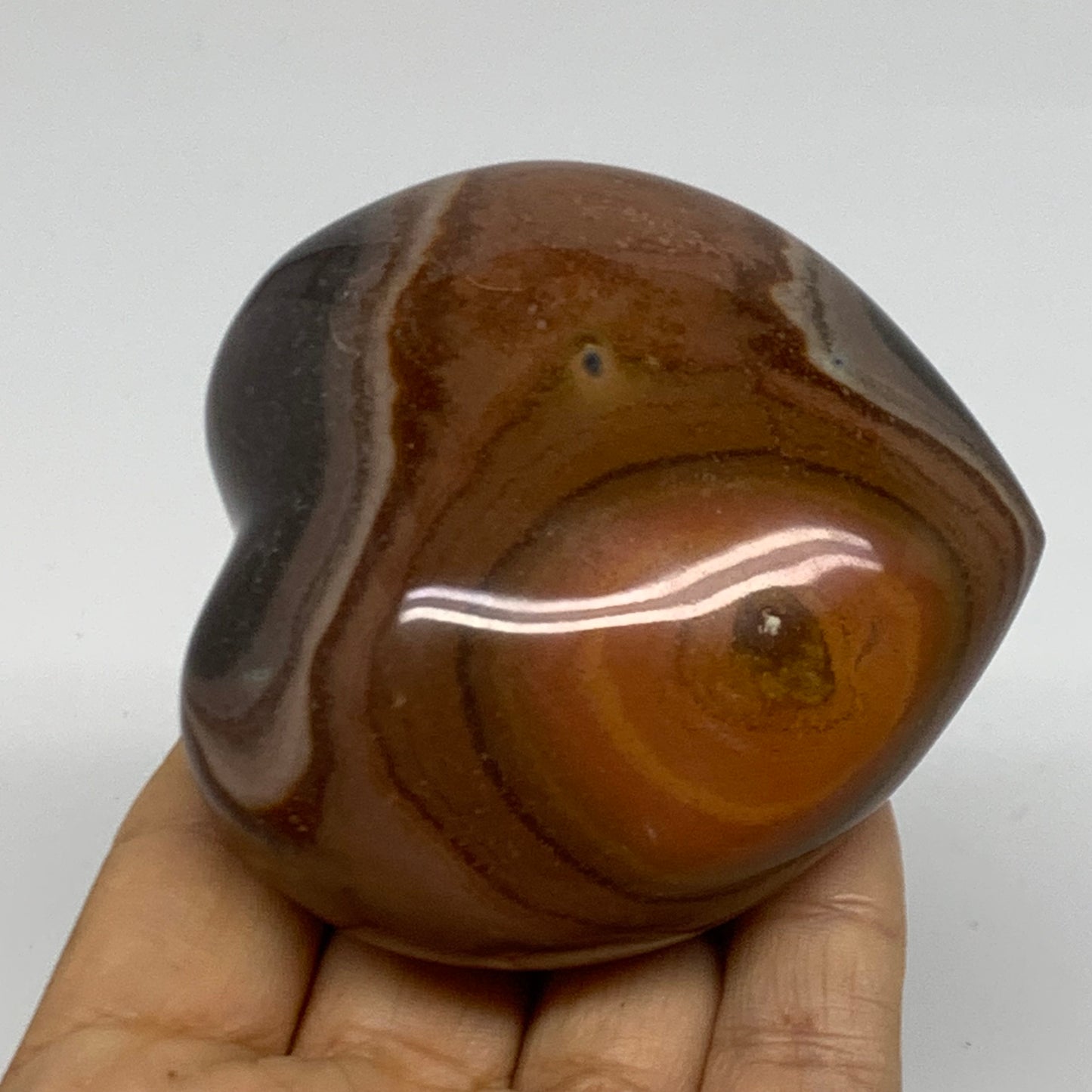 0.56 lbs, 2.8"x2.9"x1.4", Polychrome Jasper Heart Polished Crystal, B38068