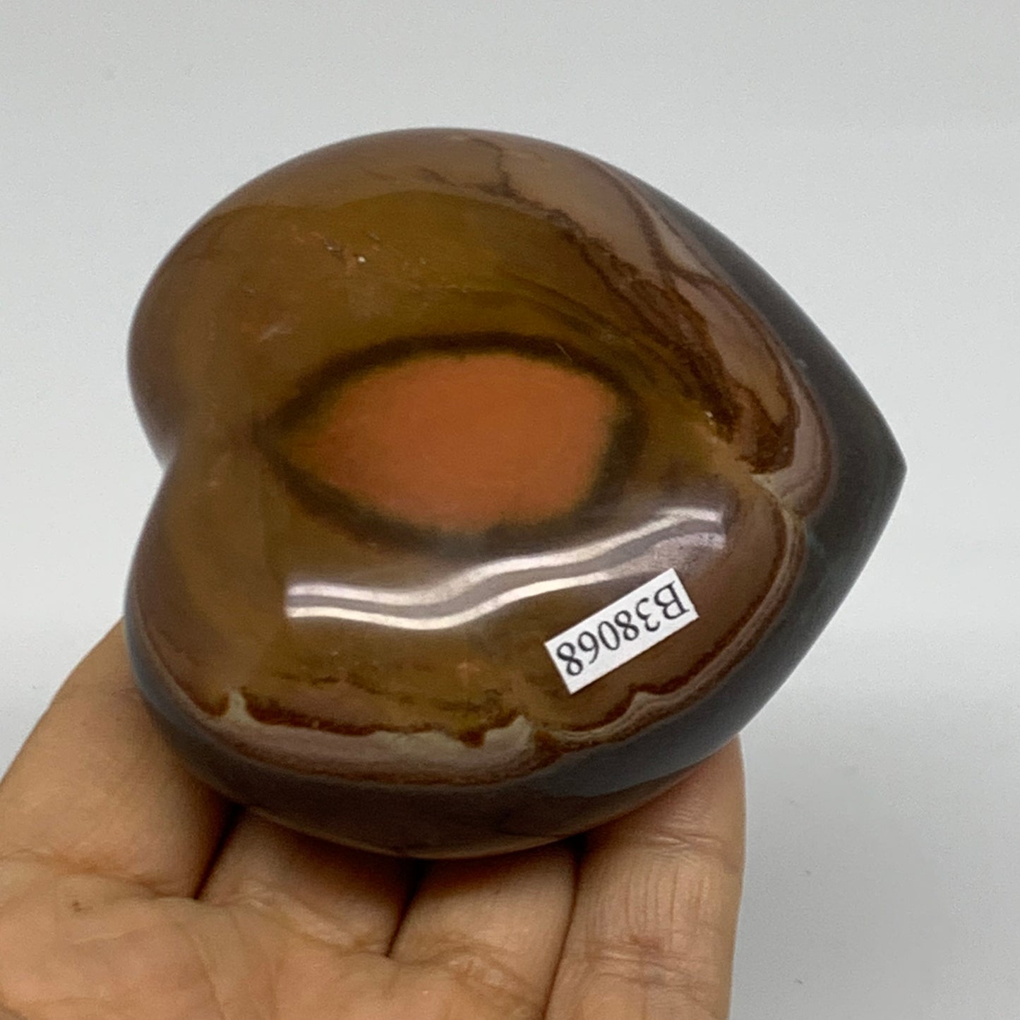 0.56 lbs, 2.8"x2.9"x1.4", Polychrome Jasper Heart Polished Crystal, B38068