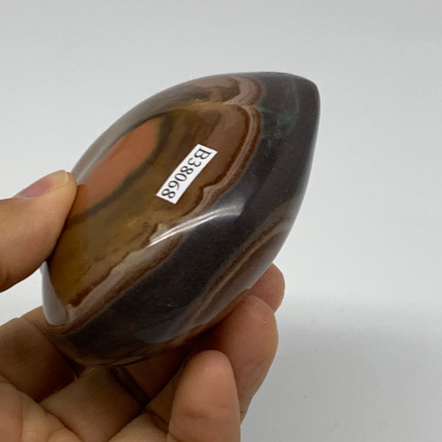 0.56 lbs, 2.8"x2.9"x1.4", Polychrome Jasper Heart Polished Crystal, B38068