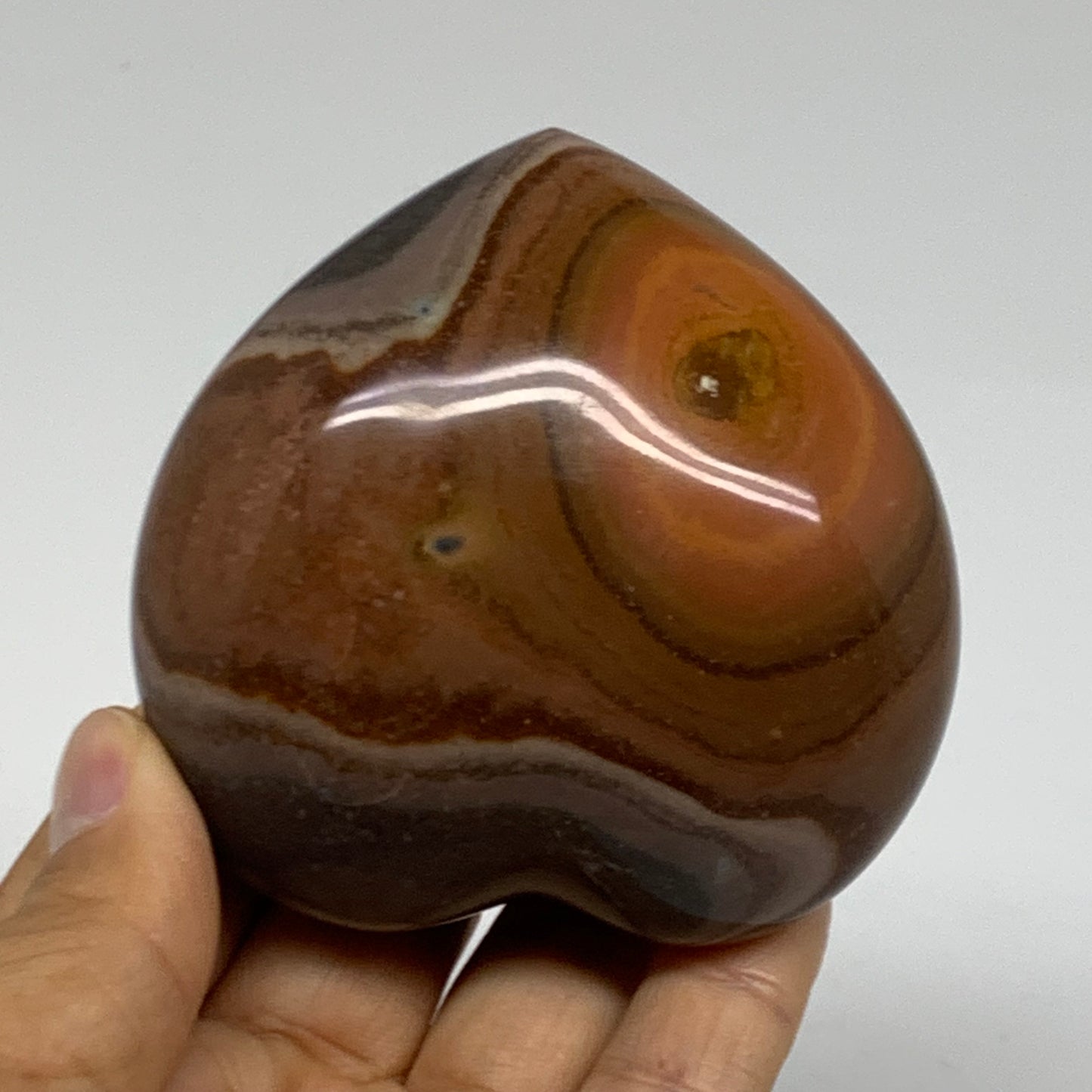 0.56 lbs, 2.8"x2.9"x1.4", Polychrome Jasper Heart Polished Crystal, B38068