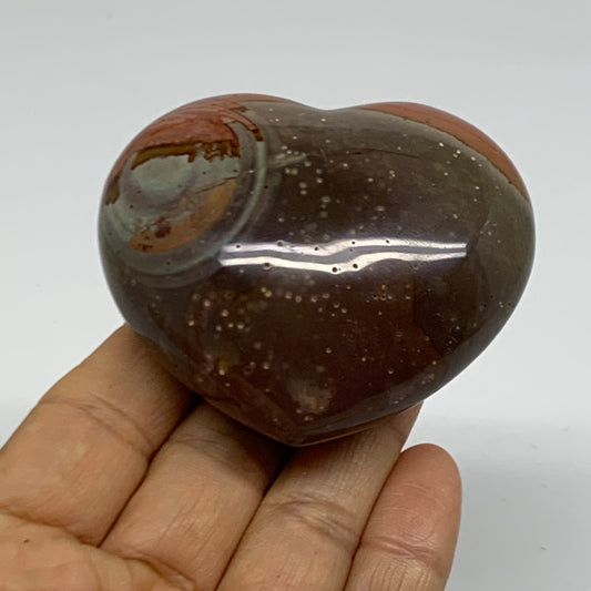 0.33 lbs, 2.2"x2.6"x1.2", Polychrome Jasper Heart Polished Crystal, B38069