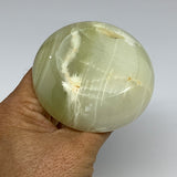 190g, 2.6"x1.4"x3", Natural Green Onyx Candle Holder Gemstone Hand Carved, B3221