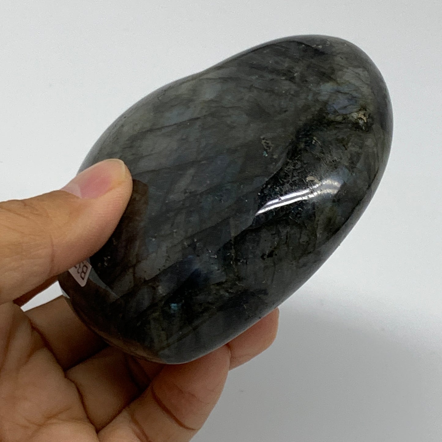0.76 lbs, 3.2"x3.5"x1.2", Natural Labradorite Heart Polished Crystal, B37231