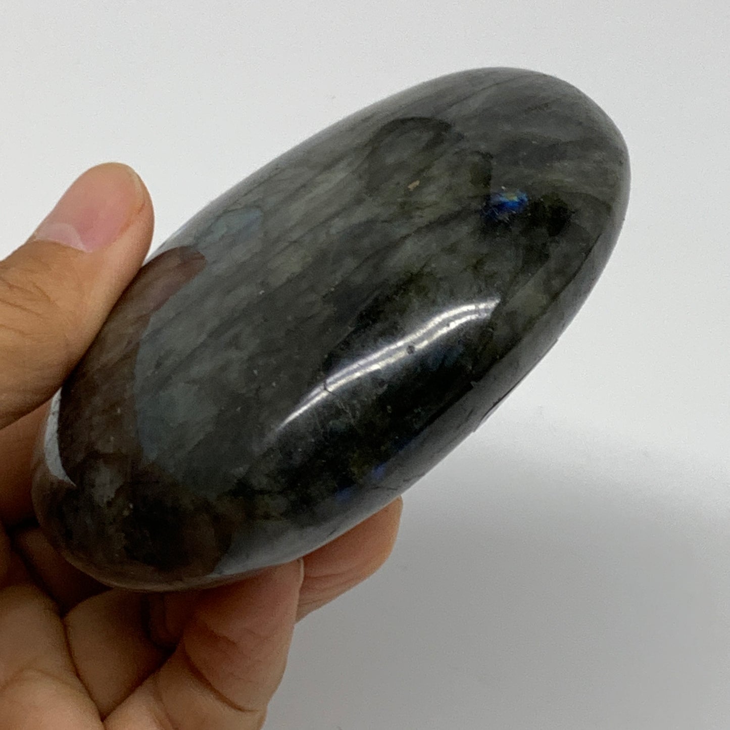 0.76 lbs, 3.2"x3.5"x1.2", Natural Labradorite Heart Polished Crystal, B37231