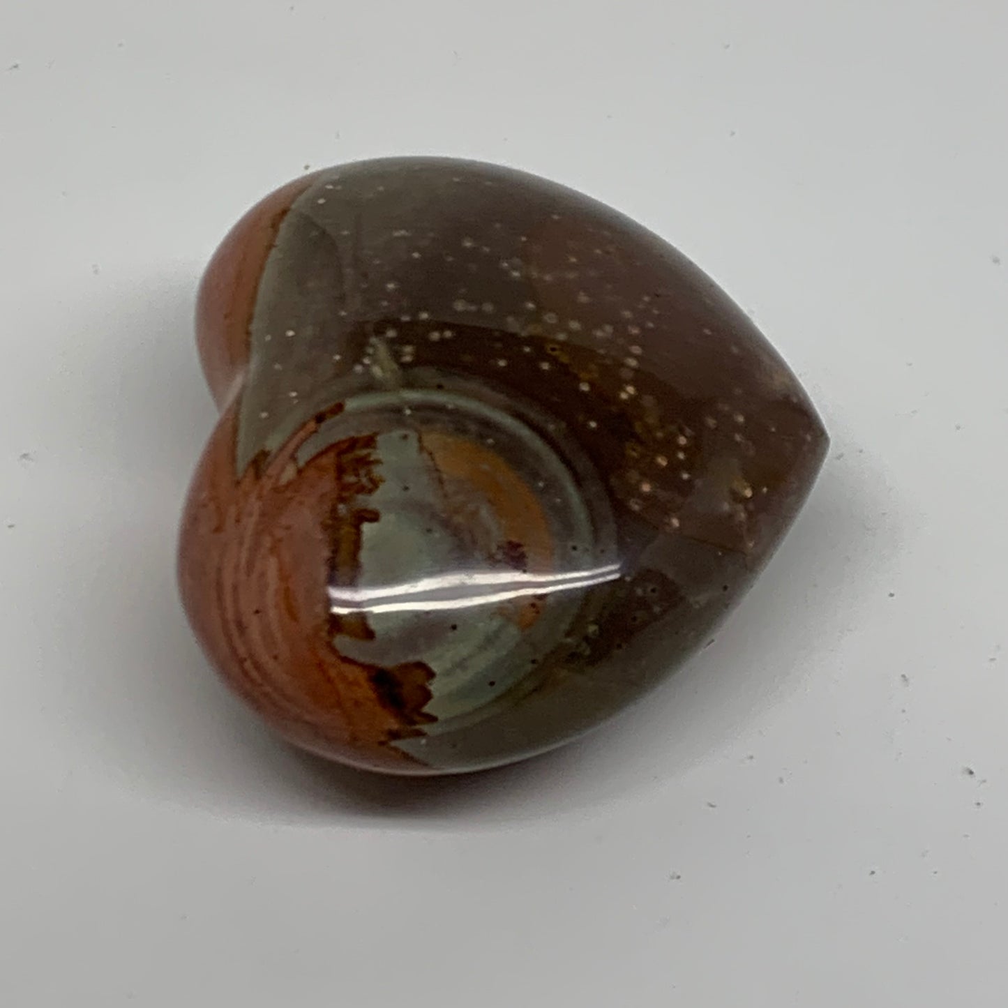 0.33 lbs, 2.2"x2.6"x1.2", Polychrome Jasper Heart Polished Crystal, B38069