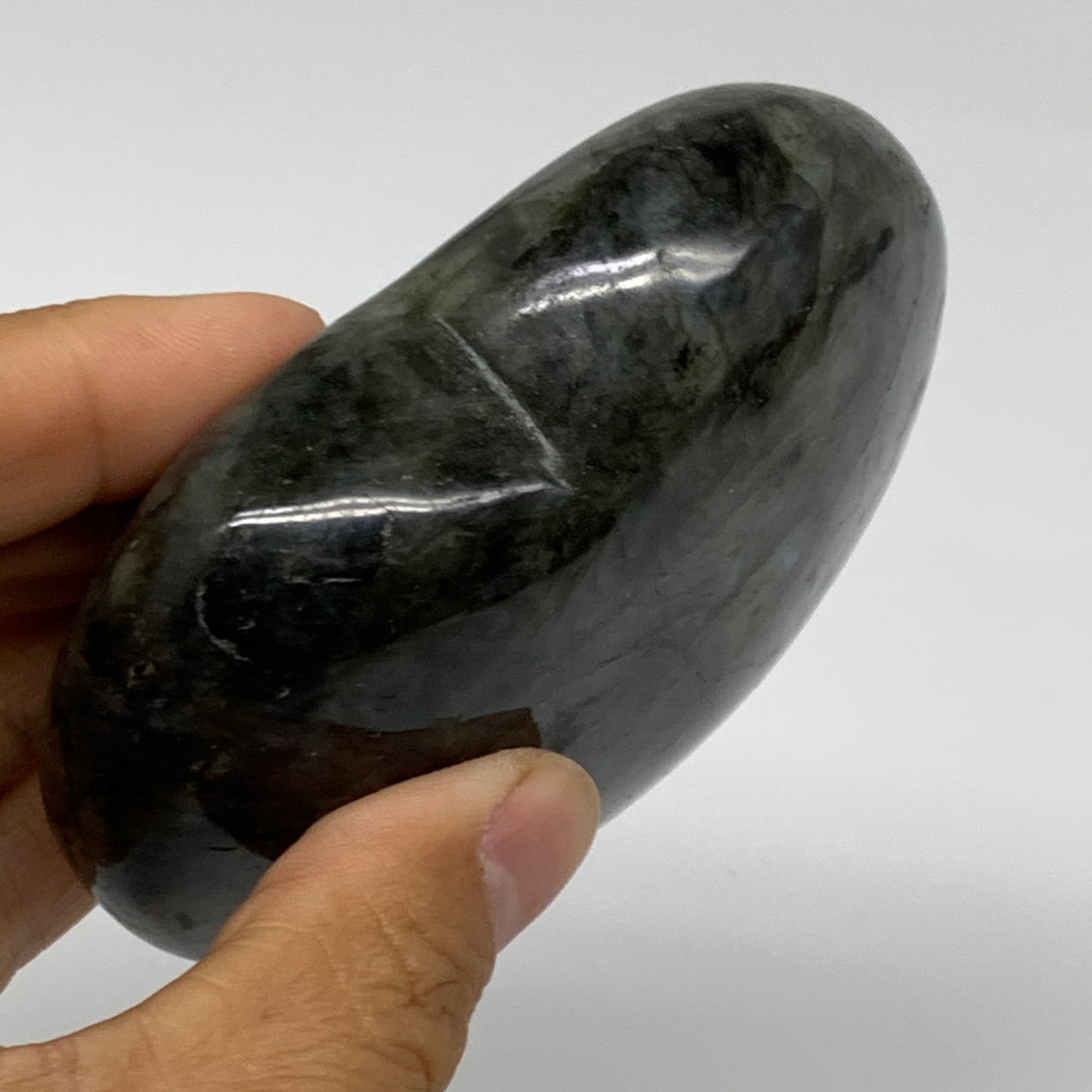 0.76 lbs, 3.2"x3.5"x1.2", Natural Labradorite Heart Polished Crystal, B37231