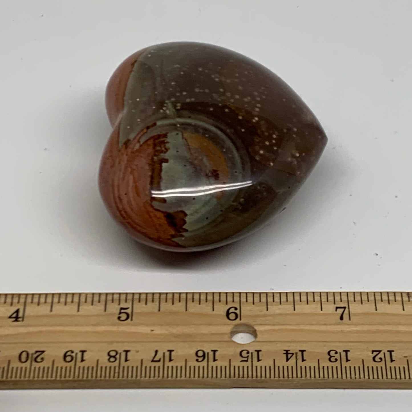 0.33 lbs, 2.2"x2.6"x1.2", Polychrome Jasper Heart Polished Crystal, B38069