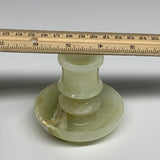 190g, 2.6"x1.4"x3", Natural Green Onyx Candle Holder Gemstone Hand Carved, B3221
