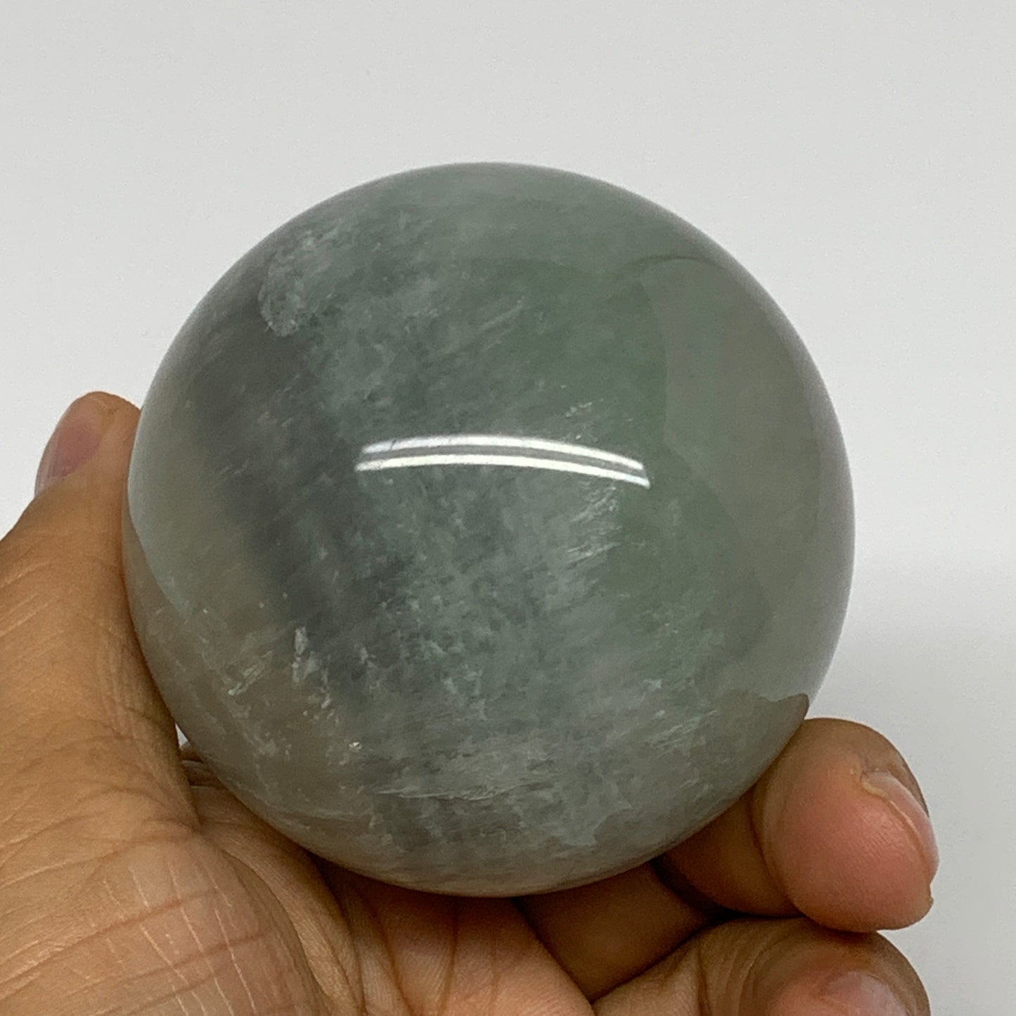 444.4g, 2.5"(65mm) Natural Fluorite Sphere Ball Gemstone Crystal, B28546