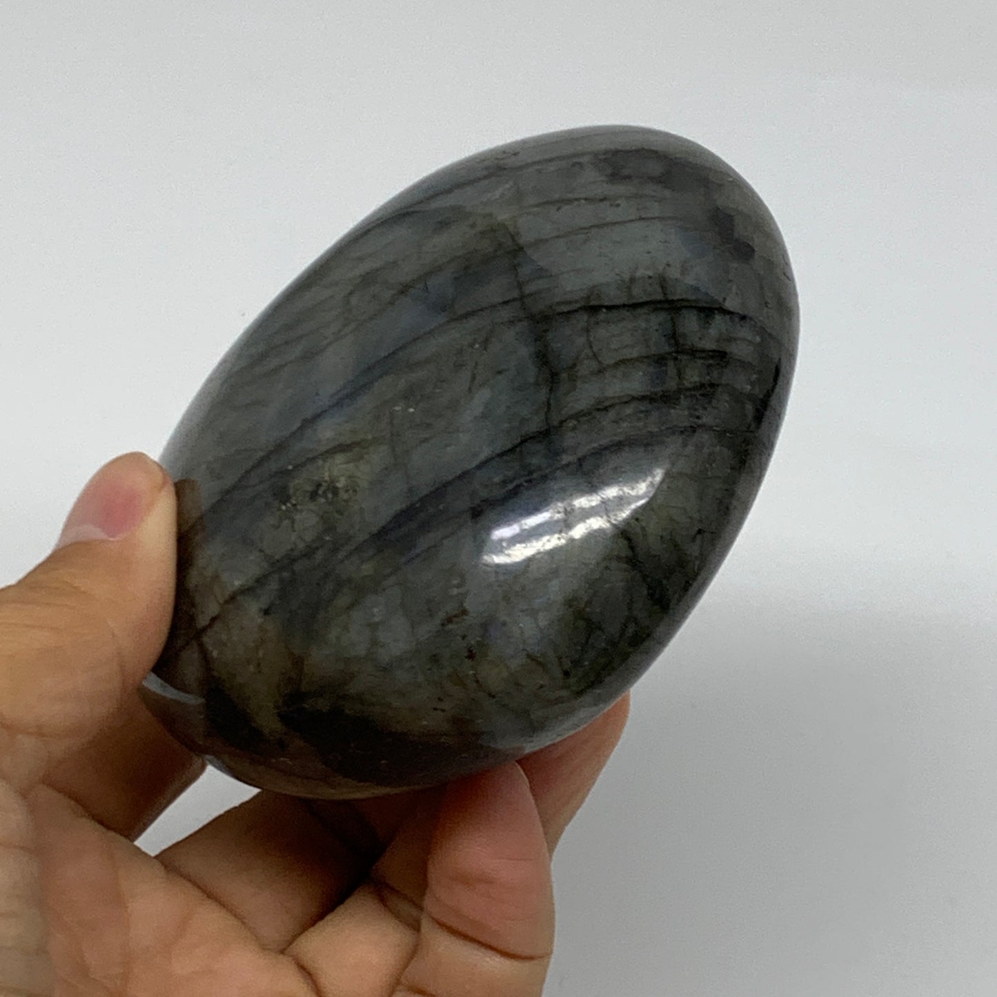 0.95 lbs, 3.3"x3.5"x1.6", Natural Labradorite Heart Polished Crystal, B37234