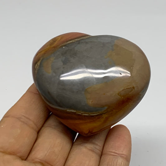 0.29 lbs, 2.2"x2.5"x1.2", Polychrome Jasper Heart Polished Crystal, B38073