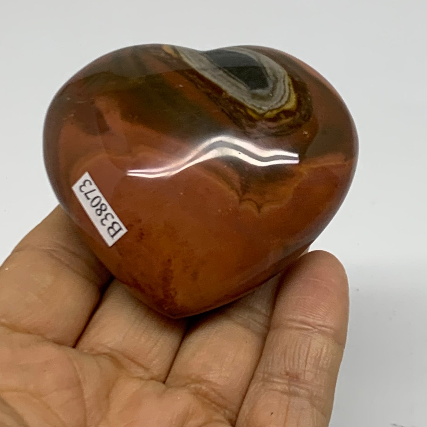 0.29 lbs, 2.2"x2.5"x1.2", Polychrome Jasper Heart Polished Crystal, B38073