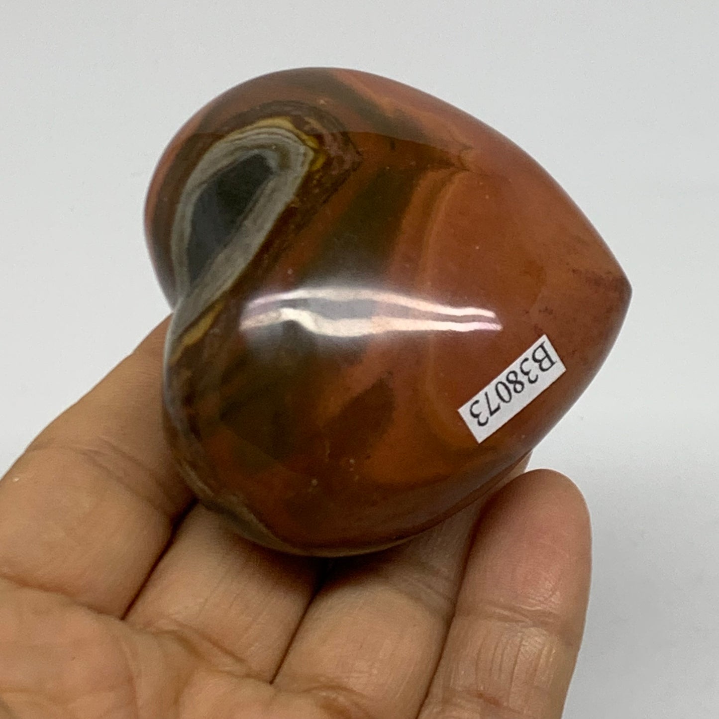 0.29 lbs, 2.2"x2.5"x1.2", Polychrome Jasper Heart Polished Crystal, B38073