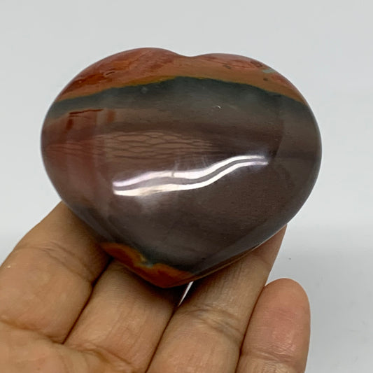 0.27 lbs, 2.3"x2.5"x1.1", Polychrome Jasper Heart Polished Crystal, B38074