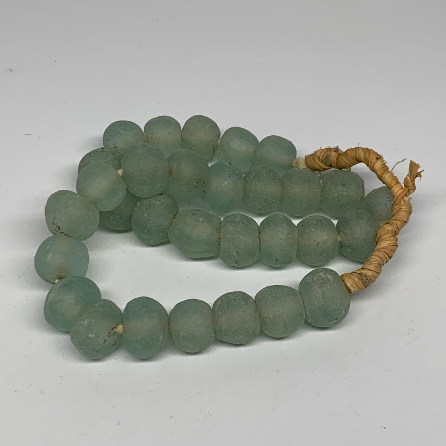 0.83 lbs, 16mm-19mm, 1 Strand, 30 beads, Green/Blue Sea Glass Beads , B35725