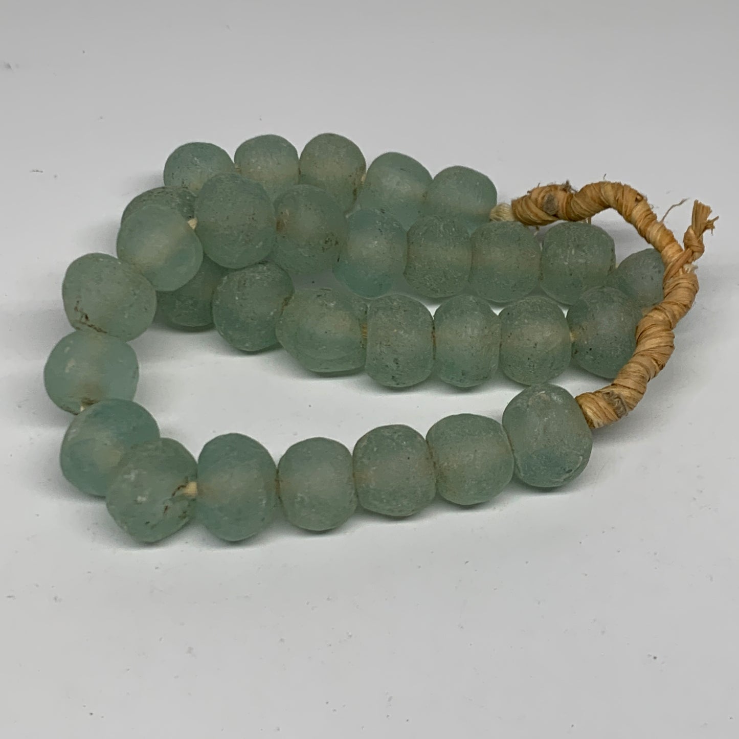 0.83 lbs, 16mm-19mm, 1 Strand, 30 beads, Green/Blue Sea Glass Beads , B35725