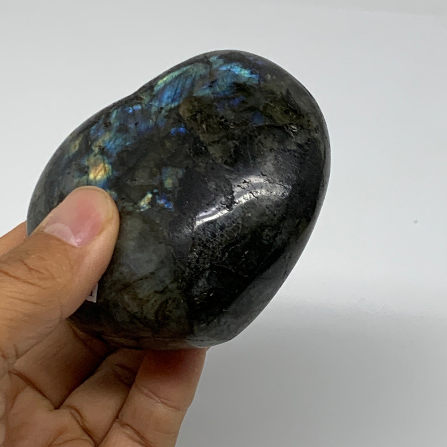 0.69 lbs, 2.8"x3.1"x1.4", Natural Labradorite Heart Polished Crystal, B37237