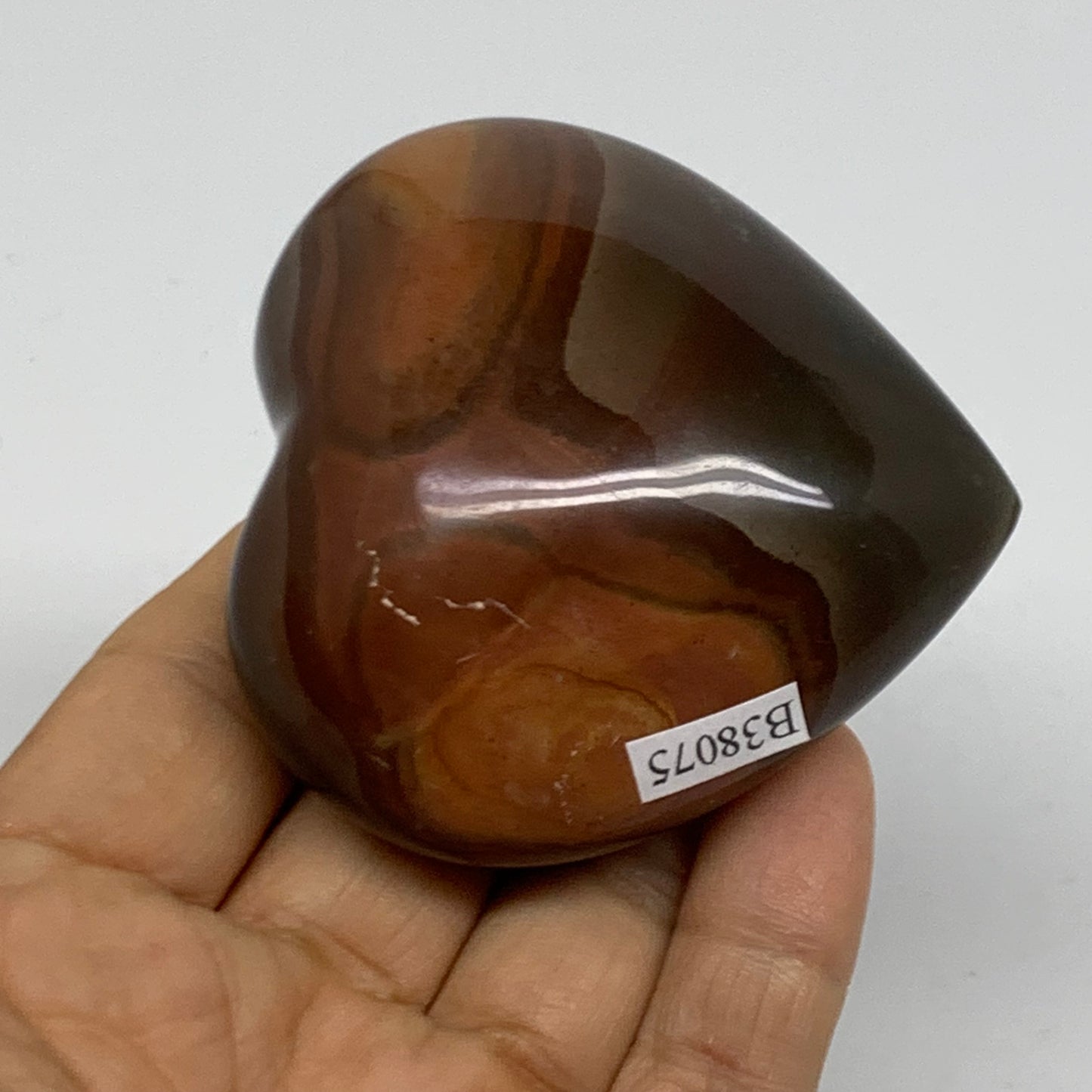 0.34 lbs, 2.5"x2.5"x1.3", Polychrome Jasper Heart Polished Crystal, B38075