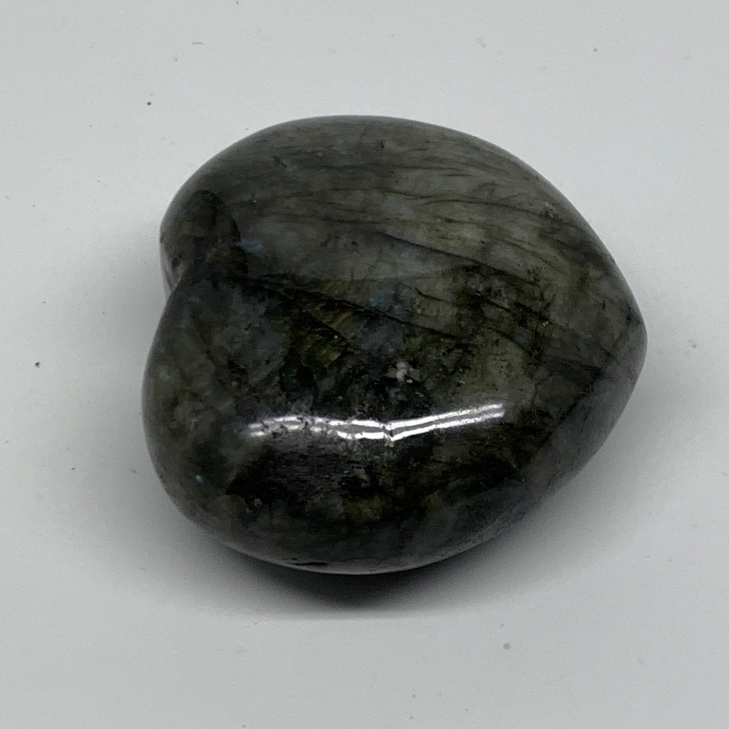 0.69 lbs, 2.8"x3.1"x1.4", Natural Labradorite Heart Polished Crystal, B37237