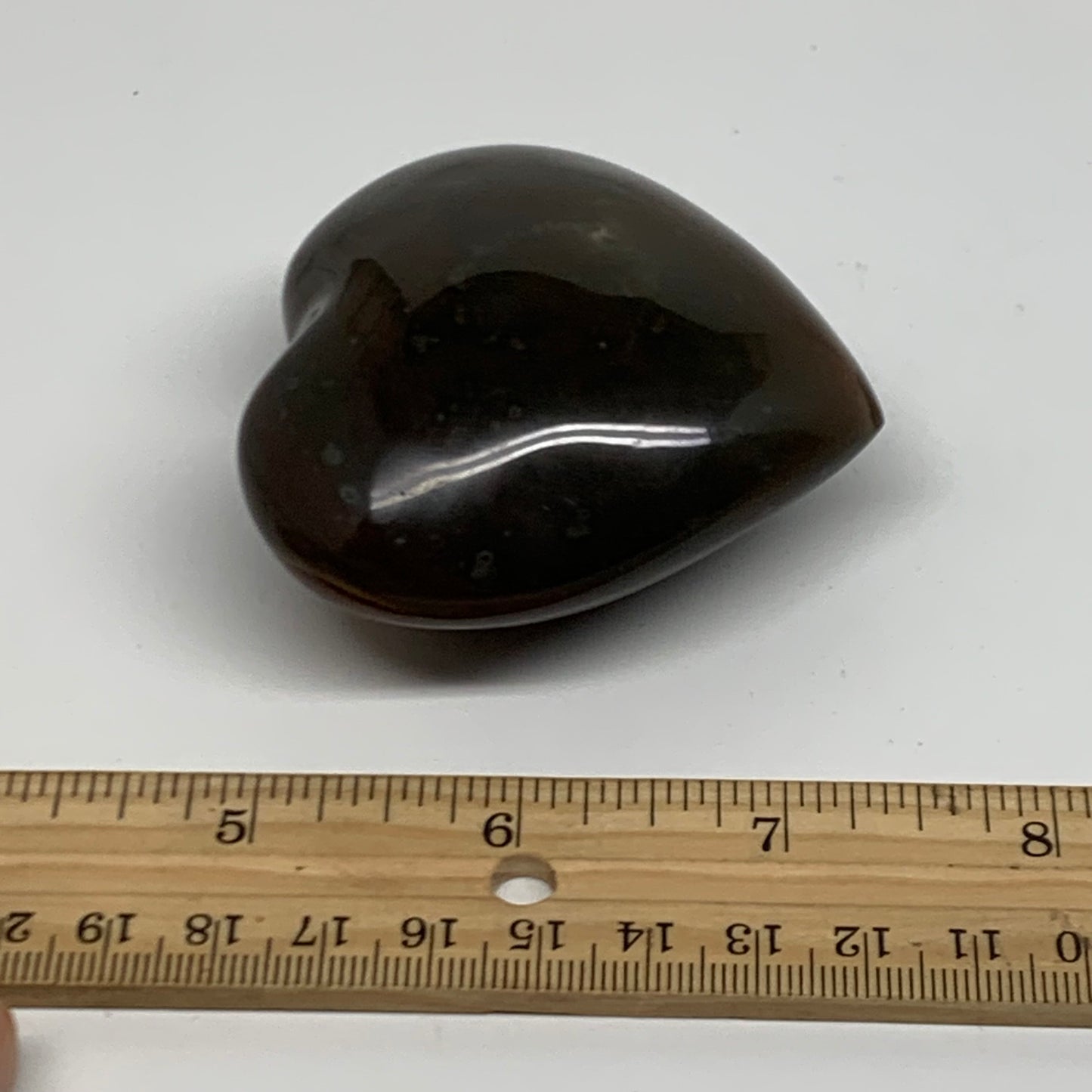 0.34 lbs, 2.5"x2.5"x1.3", Polychrome Jasper Heart Polished Crystal, B38075
