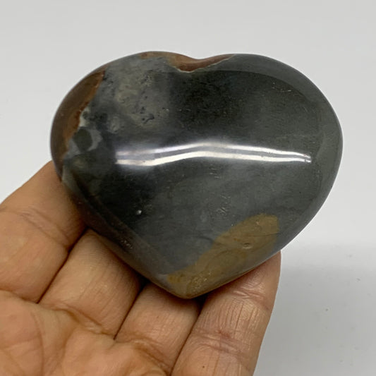 0.28 lbs, 2.3"x2.6"x1", Polychrome Jasper Heart Polished Crystal, B38076