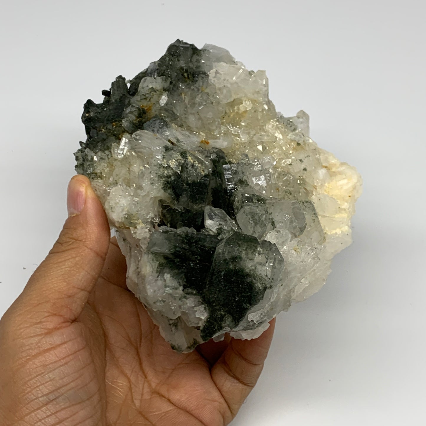 1.56 lbs, 5.7"x4"x2.1", Chlorine Quartz Crystal Mineral,Specimen Terminated, B27